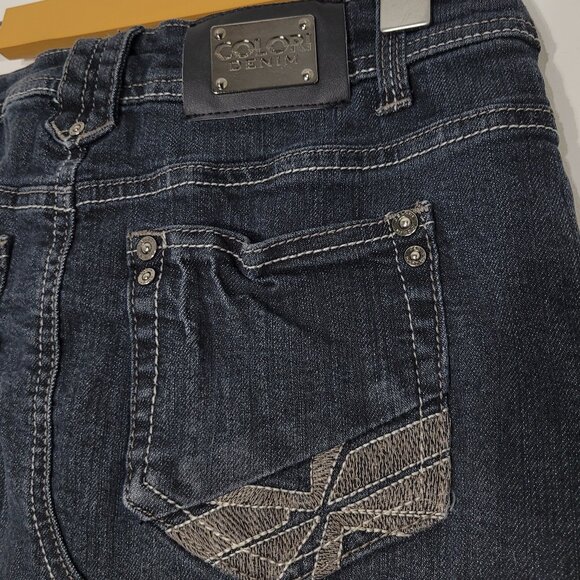 Colori Denim Black Wash Front Zip 4-Pockets Retro Casual Mini Skirt Size 1 - Picture 5 of 13